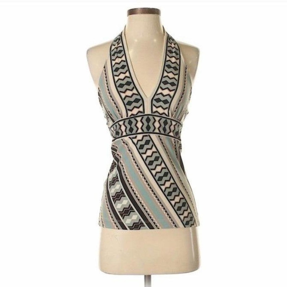 Bcbgmaxazria Patterned Halter Top - image 1